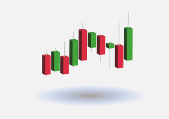 3d stock trading for successful idea. Excellent investing business and banking management. Investment management with 3d graph concept. 3D  vector illustration. 