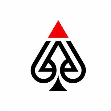 recommend clip art: Line art style ace of spade logo design with triangle and spear in negative space.