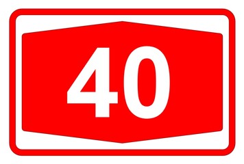 Illustration eines Autobahnschildes der Autobahn 40 in der Schweiz	