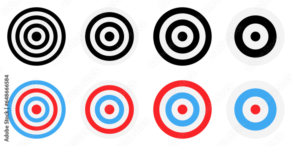 Aufkleber firing target. set of targets on a white background. archery concept or achieving a goal in business