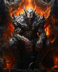 The Malevolent Reign: Evil Devil, Lord of Darkness, Commanding the Infernal Realms of Hell Generative AI