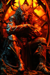 The Malevolent Reign: Evil Devil, Lord of Darkness, Commanding the Infernal Realms of Hell Generative AI