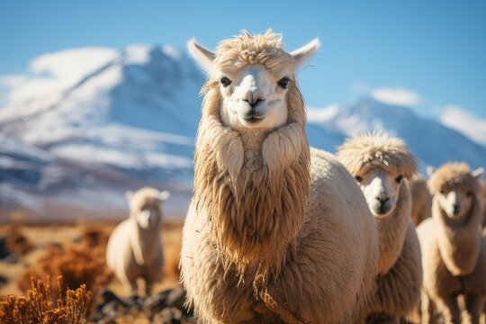 Lama White landscape with icy mountains in the background