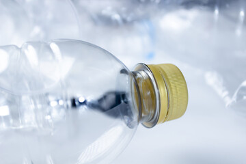 Plastic bottle on white background for recycle day, sustainability, save the world , Net Zero