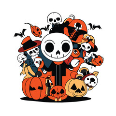 abstract sketch art with a Halloween theme - 74