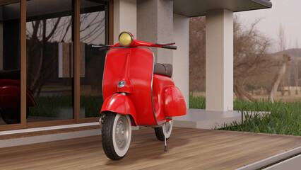 Scooter render realistic photo 
