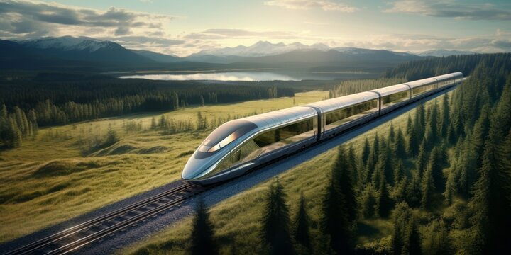  Electric High-Speed Train, Revolutionizing Travel and Public Transportation with Advanced Technologies, Including Hyperloop and Magnetic Levitation