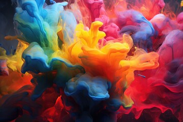 Multicolored splashes of oil paint