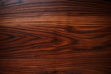 A close up of a dark brown wooden surface with a polished finish and a wavy grainy texture - obrazy, fototapety, plakaty
