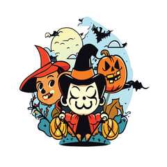 abstract sketch art with a Halloween theme - 347