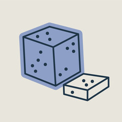 Feta cheese cubes vector icon