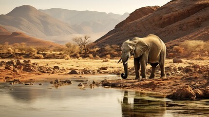 Ethereal see of forsake elephant in Damaraland Namid leave Namibia