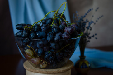 grapes in a glass