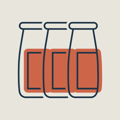 Drinkable yoghurt bottle vector icon