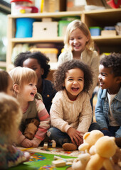 A Group of Toddlers at Nursery School