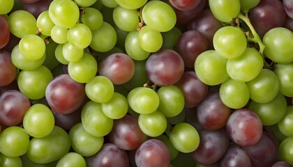 Red and green grapes grape fruits fruit background from above panorama fresh fruit.