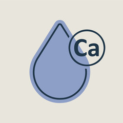 Milk drop with molecule calcium vector icon