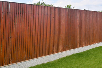 Beautiful wooden fence. perspective. selective focus.