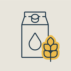 Carton of milk with flavor cereal vector icon