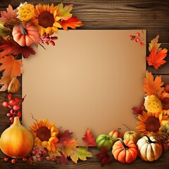 Naklejka na ściany i meble Happy Thanksgiving card with text space high quality ai generated image
