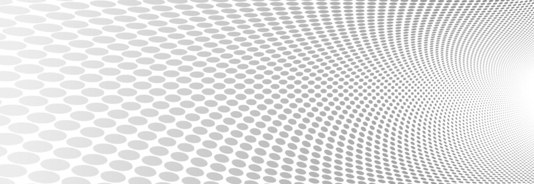 Dotted vector abstract background, light grey dots in perspective flow, dotty texture abstraction, big data technology image, cool backdrop.