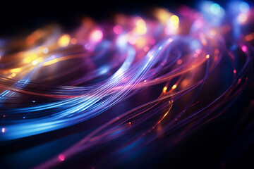 A smooth abstract image of flowing light lines