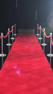 Animation of a red carpet rolling out.