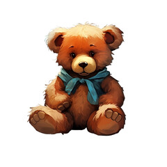 Cute Cartoon Teddy Bear No Background Image Applicable to any context perfect for print on demand merchandise