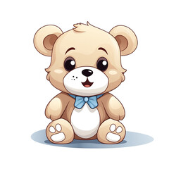 Obraz premium Cute Cartoon Teddy Bear No Background Image Applicable to any context perfect for print on demand merchandise