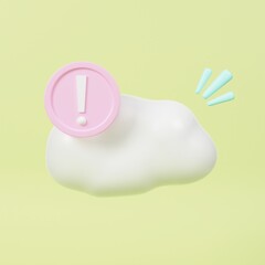 Cloud Alert 3D Icon