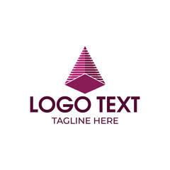 abstract pyramid vector logo design