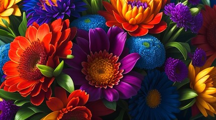 A vibrant and exotic bouquet of flowers - 648689311