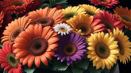 A vibrant bouquet of gerbera daisies