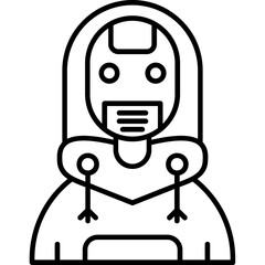 Robot Teenage Girl Icon