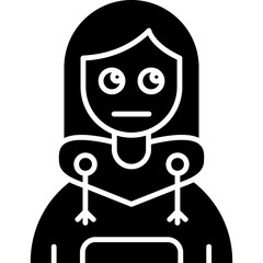 Rolling eyes Teenage Girl Icon