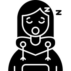 Sleep Teenage Girl Icon