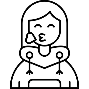 Kiss Teenage Girl Icon