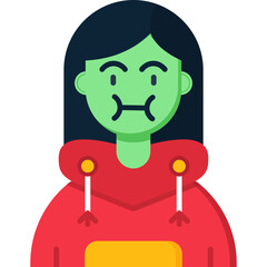 Sickness Teenage Girl Icon