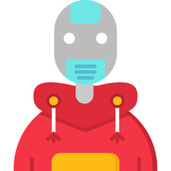 Robot Teenage Girl Icon