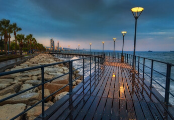Limassol (molos) in Cyprus, During blue hour