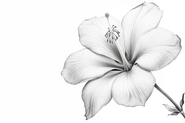 Elegant Simplicity: Serene Sketches of Delicate Blossoms, generative AI