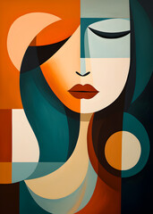 Abstract women cubist shapes illustration