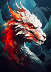 Vector dragon face portrait 