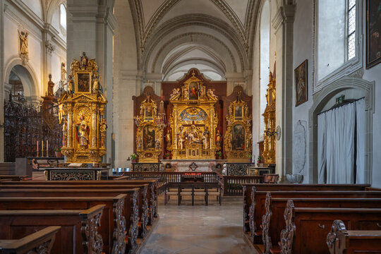 Altar at Church of St. Leodegar Interior - Lucerne, Switzerland