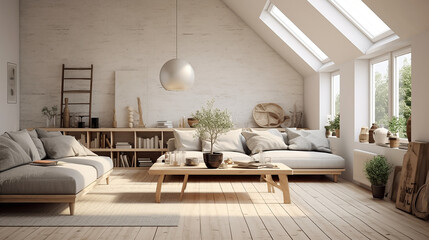 Scandinavian living room home style characterized