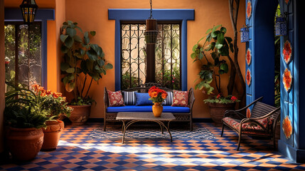Spanish Home style characterized by its bold colors
