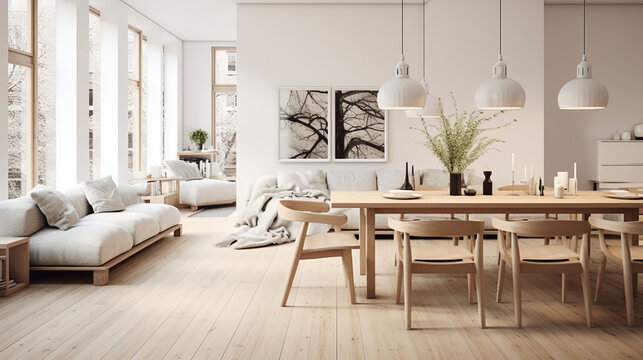 Scandinavian living room style characterized