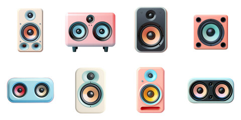 Png Set Closeup isolated ovalrectangular audio speaker on a transparent background