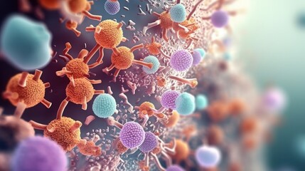 Naklejka premium Viruses, bacteria, probiotics.