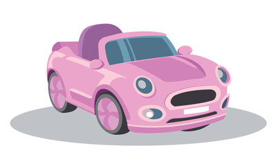 pink battery car vector illustration